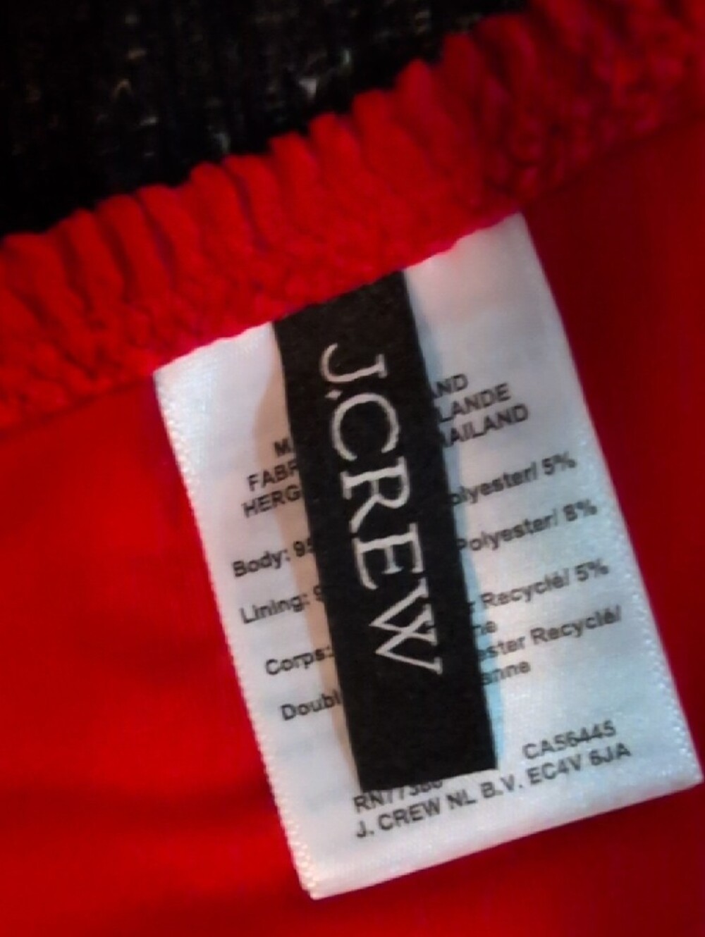 J. Crew Red Ribbed Bandeau Bikini Set with Ring Detail - Picture 2 of 9